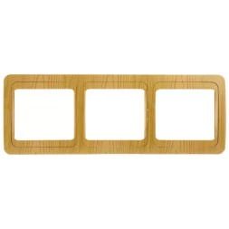 Панель СВЕТОЗАР "ГАММА" накладная, горизонтальная, цвет ольха, 3 гнезда SV-54148-A