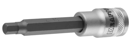 Торцовая бита-головка KRAFTOOL "INDUSTRIE QUALITAT", удлиненная, материал S2, HEX, сатинированная, 1/2", H7 27909-07_z01 купить в Нижневартовске