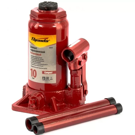 Домкрат гидравлический бутылочный 10 т, h подъема 190-370 мм Sparta Compact 50335 купить в Нижневартовске