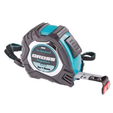 Рулетка Magnetisch 3 м х 16 мм обрезиненный корпус автоматическая фиксация Нейлоновое покрытиеытие зацеп с магнитом Gross 32570 купить в Нижневартовске