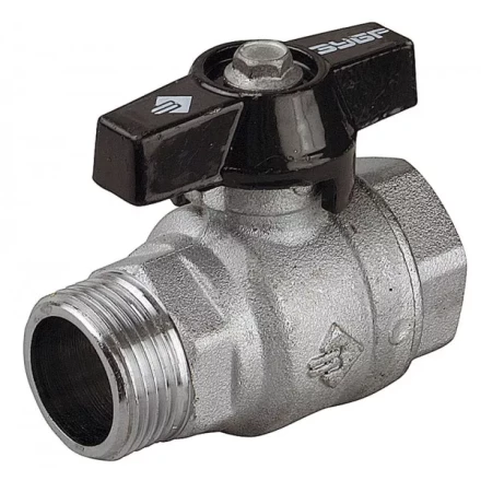 Кран шаровой ЗУБР полнопроходной "мама-папа", бабочка, хромиров латунь, 3/4" 4-51324-C-3/4 купить в Нижневартовске