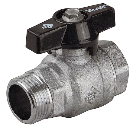 Кран шаровой ЗУБР полнопроходной "мама-папа", бабочка, хромиров латунь, 3/4" 4-51324-C-3/4 купить в Нижневартовске