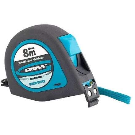 Рулетка "Ergonomisch" 8 м x 25 мм магнитный обрезиненный зацеп  GROSS 31104 купить в Нижневартовске