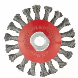 Щетка для УШМ, 125 мм, М14, "тарелка", крученая проволока 0,5 мм MATRIX 74611