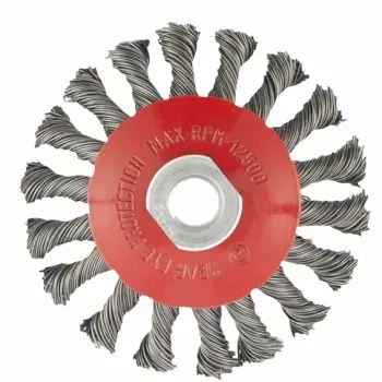 Щетка для УШМ, 125 мм, М14, "тарелка", крученая проволока  0,5 мм  MATRIX 74611 купить в Нижневартовске