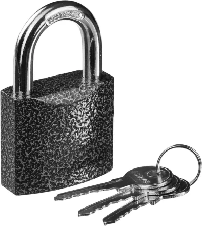 Замок STAYER "STANDARD" навесной, металлический корпус, закаленная дужка, 50 мм 37160-50 купить в Нижневартовске