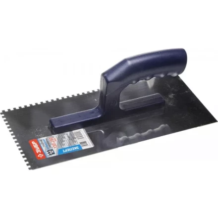 Гладилка ЗУБР нержавеющая с пластиковой ручкой, зубчатая, 4х4мм 0804-04 купить в Нижневартовске