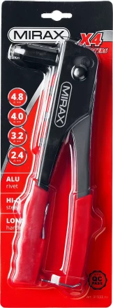 Заклепочник, MIRAX 31033, для алюминиевых заклепок d=2,4 / 3,2 / 4,0 / 4,8 мм, длина 225мм 31033_z01 купить в Нижневартовске