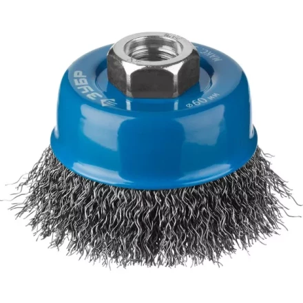 ЗУБР "ПРОФЕССИОНАЛ". Щетка чашечная для УШМ, витая стальная проволока 0,3мм, 60ммхМ14 35261-060_z02 купить в Нижневартовске