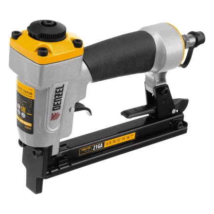 Степлер пневматический Denzel  PS8016 для прямоугольных скоб 21GA от 6 до 16 мм 57400 купить в Нижневартовске