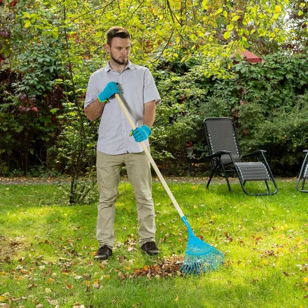 Грабли веерные стальные Palisad, 430 х 1550 мм, 22 плоских зуба, лакированный черенок, Luxe, 617885 купить в Нижневартовске