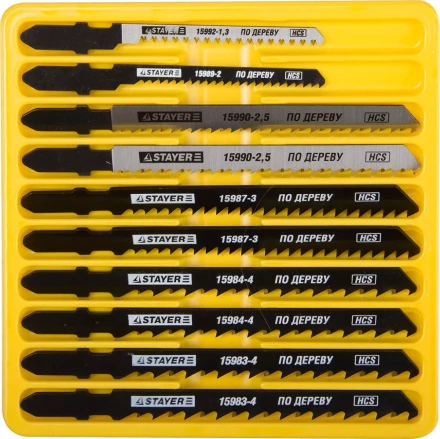 Набор STAYER "PROFI" Пилки "МАСТЕР №1" для эл/лобзика, по дереву, EU-хвост., 10шт 15981-H10-1 купить в Нижневартовске
