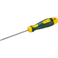 Отвертка KRAFTOOL, Cr-Mo-V сталь, двухкомпонентная противоскользящая рукоятка, TORX Hole, №10x80мм 250077-10-080
