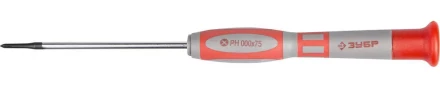 Отвертка ЗУБР "МАСТЕР" для точных работ, Cr-V, PH №000х75мм 25632-000-075 купить в Нижневартовске
