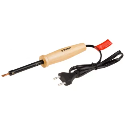 Электропаяльник ЗУБР "МАСТЕР" с деревянной рукояткой и долговечным жалом, форма клин, 25Вт 55405-25_z01 купить в Нижневартовске