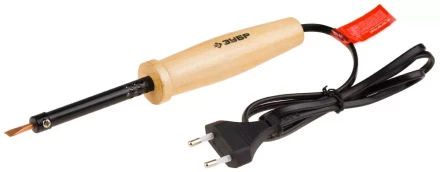 Электропаяльник ЗУБР "МАСТЕР" с деревянной рукояткой и долговечным жалом, форма клин, 25Вт 55405-25_z01 купить в Нижневартовске