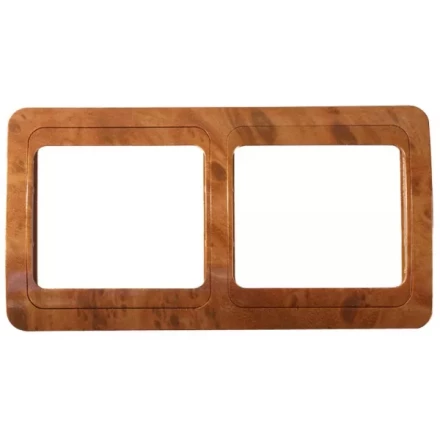 Панель СВЕТОЗАР "ГАММА" накладная, горизонтальная, цвет орех, 2 гнезда SV-54146-N купить в Нижневартовске