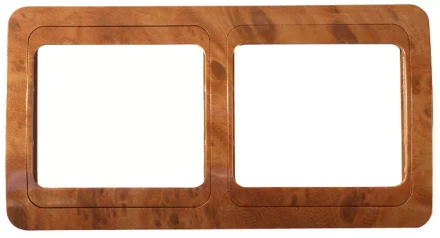 Панель СВЕТОЗАР "ГАММА" накладная, горизонтальная, цвет орех, 2 гнезда SV-54146-N купить в Нижневартовске