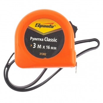 Рулетка Classic, 3 м х 16 мм, пластиковый корпус  SPARTA 31302 купить в Нижневартовске