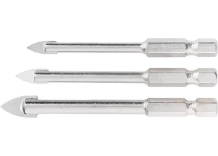 Набор сверл по керамической плитке 5 - 6 - 8мм шестигранный хвостовик MATRIX 72825 купить в Нижневартовске