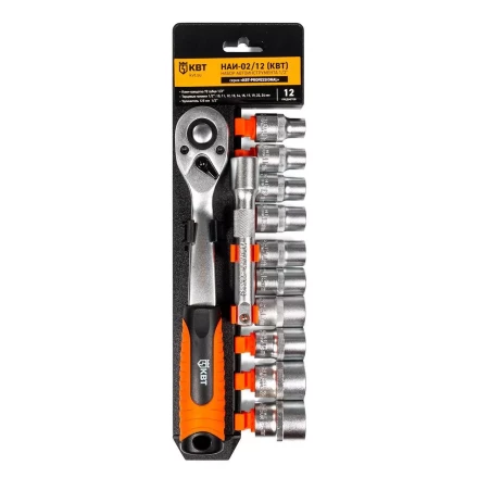 Набор автоинструмента КВТ НАИ-02/12 1/2", 12 предметов (78669) купить в Нижневартовске