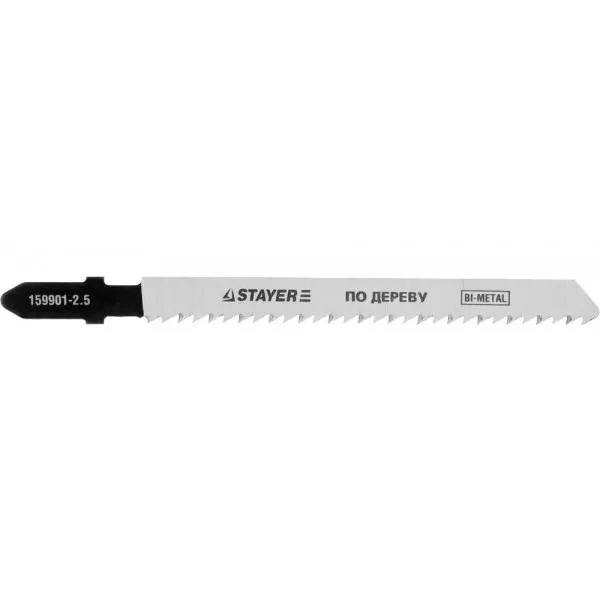Полотна STAYER "PROFI", T101BF, для эл/лобзика, Bi-Metall, по твердому дереву, EU-хвост., шаг 2,5мм, 75мм, 2шт 159901-2.5_z01 купить в Нижневартовске