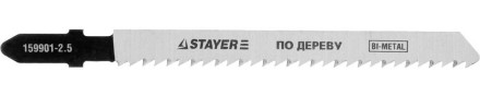Полотна STAYER &quot;PROFI&quot;, T101BF, для эл/лобзика, Bi-Metall, по твердому дереву, EU-хвост., шаг 2,5мм, 75мм, 2шт 159901-2.5_z01 купить в Нижневартовске