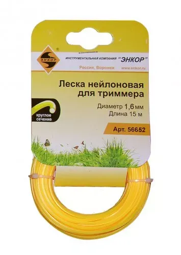 Леска нейл. для трим.,ф1,6ммх15м, круг Энкор 1/20 56652 купить в Нижневартовске