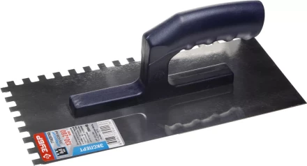 Гладилка ЗУБР нержавеющая с пластиковой ручкой, зубчатая, 8х8мм 0804-08 купить в Нижневартовске