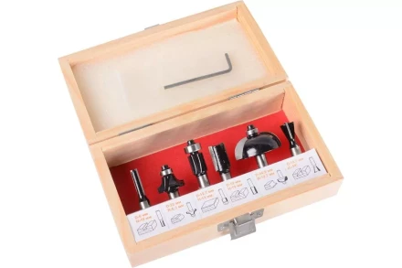 Набор фрез по дереву Вихрь 6шт (хвостовик 8мм), кейс 73/10/6/20 купить в Нижневартовске