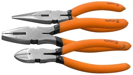 Набор губцевого инструмента из 3-х предметов №1 (плоскогубцы длинногубцы бокорезы) SPARTA 13544 купить в Нижневартовске