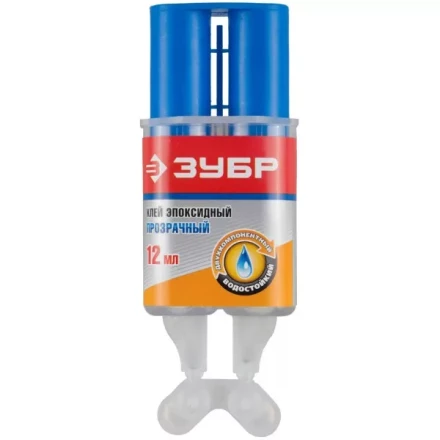 Клей ЗУБР эпоксидный, в двойном шприце, на блистере, 12 мл 41954 купить в Нижневартовске