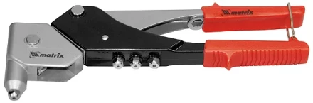 Заклепочник, 263 мм, поворотный 0-360 градусов, заклепки 2,4-3,2-4,0-4,8 мм MATRIX 40533 купить в Нижневартовске