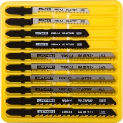 Набор STAYER &quot;PROFI&quot; Пилки &quot;МАСТЕР №2&quot; для эл/лобзика, по дереву и металлу, EU-хвост., 10шт 15981-H10-2