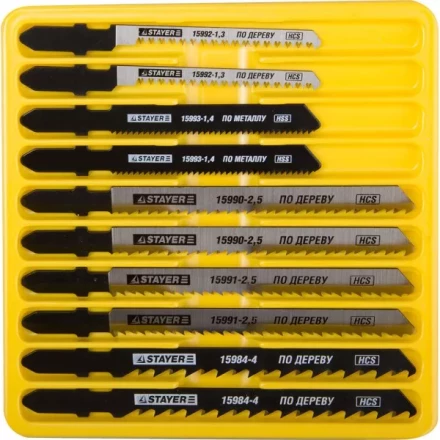 Набор STAYER "PROFI" Пилки "МАСТЕР №2" для эл/лобзика, по дереву и металлу, EU-хвост., 10шт 15981-H10-2 купить в Нижневартовске