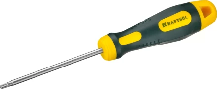 Отвертка KRAFTOOL, Cr-Mo-V сталь, двухкомпонентная противоскользящая рукоятка, TORX Hole, №15x80мм 250077-15-080 купить в Нижневартовске