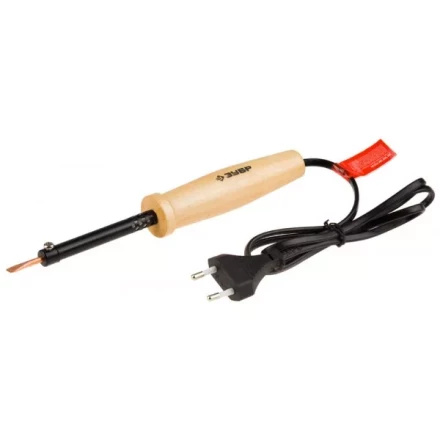 Электропаяльник ЗУБР "МАСТЕР" с деревянной рукояткой и долговечным жалом, форма клин, 40Вт 55405-40_z01 купить в Нижневартовске