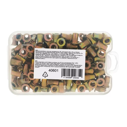 Заклепки резьбовые, стальные, оцинкованные, М4, пластиковый кейс, 140 шт. Denzel 40601 купить в Нижневартовске