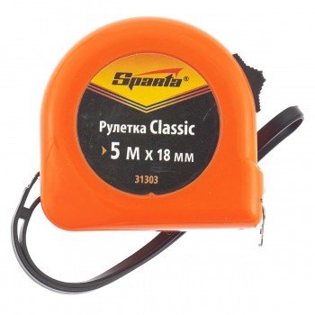 Рулетка Classic, 5 м х 18 мм, пластиковый корпус  SPARTA 31303 купить в Нижневартовске