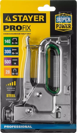 Степлер "Max 140" с регулировкой силы удара, металл корпус 4-в-1: тип 140 (6-14 мм) / 28 (9-11 мм) / 300 (10-14 мм) / 500 (14 мм), STAYER 31508_z02 купить в Нижневартовске