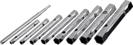 Набор ЗУБР "МАСТЕР": Ключи торцовые, трубчатые двухсторонние, 6-22мм, с воротком, 9шт 27162-H9 купить в Нижневартовске