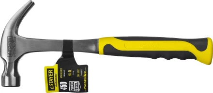 Молоток-гвоздодер STAYER "PROFESSIONAL" цельнометаллический с двухкомпонентной рукояткой, 450г 2025-450 купить в Нижневартовске