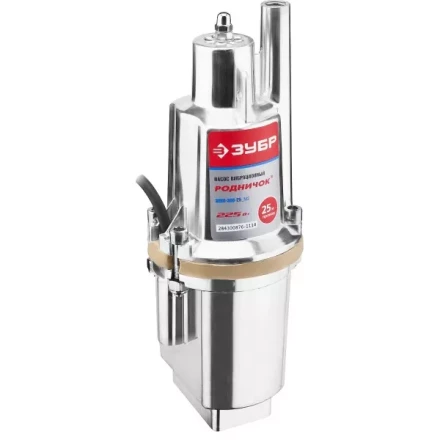 Насос ЗУБР "Родничок" вибрационный, погружной, для чистой воды, 18 л/мин, напор 60м, шнур 25м, 225Вт ЗНВП-300-25_М2_Х купить в Нижневартовске