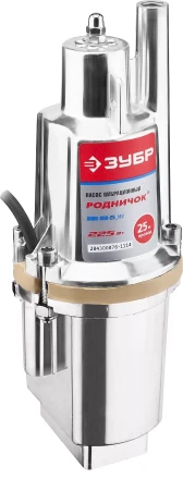 Насос ЗУБР "Родничок" вибрационный, погружной, для чистой воды, 18 л/мин, напор 60м, шнур 25м, 225Вт ЗНВП-300-25_М2_Х купить в Нижневартовске