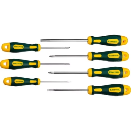 Набор X-Drive, KRAFTOOL 250081-H7: Отвертки профессиональные, SL: 3x80, 5x100, 6x125; PH: 1x80, 2x100; PZ: 1x80, 2x100 250081-H7 купить в Нижневартовске