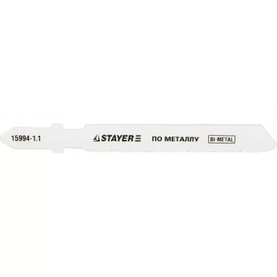 Полотна STAYER "PROFI", T118GF, для эл/лобзика, Bi-Metall, по металлу (0,5-1,5мм), EU-хвост., шаг 1,1мм, 50мм, 2шт 15994-1.1_z01