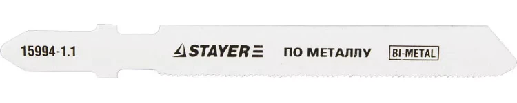 Полотна STAYER "PROFI", T118GF, для эл/лобзика, Bi-Metall, по металлу (0,5-1,5мм), EU-хвост., шаг 1,1мм, 50мм, 2шт 15994-1.1_z01 купить в Нижневартовске