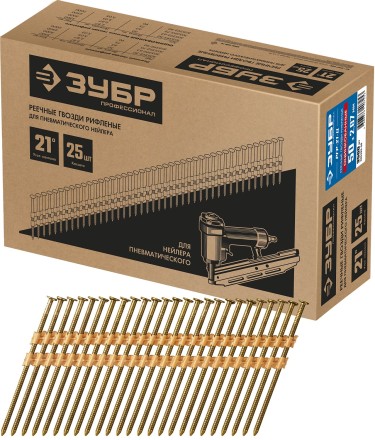 ЗУБР SN21 50 х 2.87 мм, реечные гвозди рифленые оцинкованные, 3500 шт (305393-50) купить в Нижневартовске