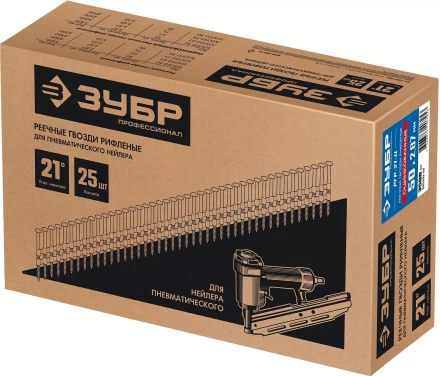 ЗУБР SN21 50 х 2.87 мм, реечные гвозди рифленые оцинкованные, 3500 шт (305393-50) купить в Нижневартовске