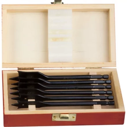 ЗУБР "ЭКСПЕРТ". Набор сверл по дереву перьевые, в дерев.боксе, d 12, 16, 18, 20, 22, 25мм, 6шт 29503-H6 купить в Нижневартовске